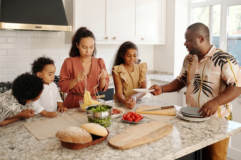 A family planning the week together